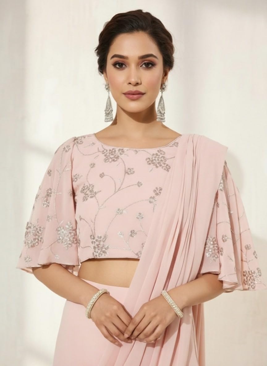 Libas Women's Georgette Saree (34448_Pink)