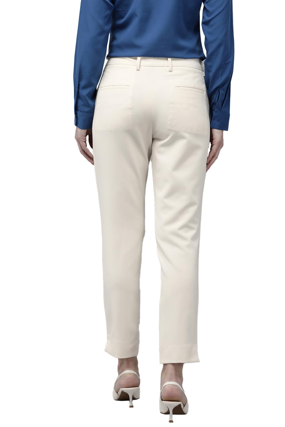 Van Heusen Women's Slim Pants (VWTFCTRBD34461_Cream