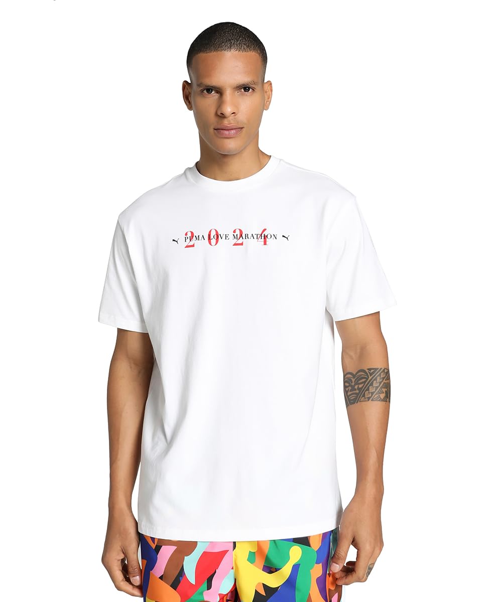 Puma Unisex's Graphic Print Relaxed Fit T-Shirt (624407_White