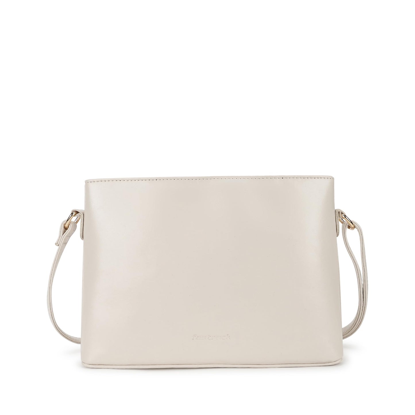Fastrack Women and Girls Solid Casual Sling Bag, And With Adjustable Sling Strap, Beige