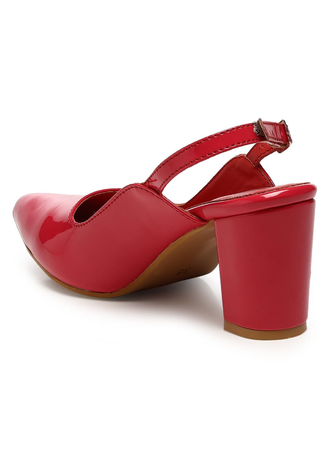 GNIST Classic Pumps Red Block Heels,Size 37EU/4UK