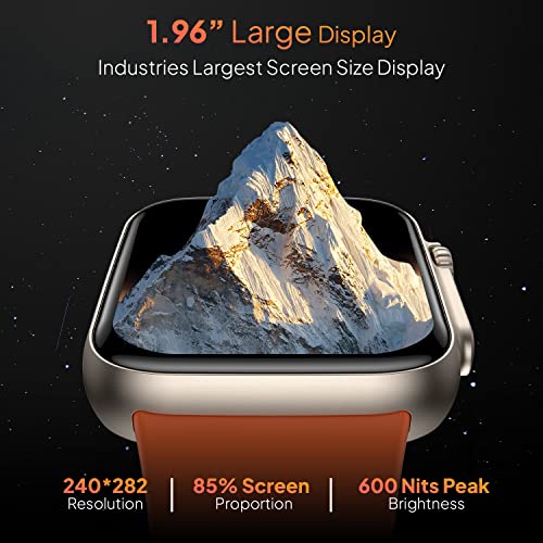 Fire-Boltt Gladiator 1.96" Biggest Display Smart Watch with Bluetooth Calling, Voice Assistant &123 Sports Modes, 8 Unique UI Interactions, SpO2, 24/7 Heart Rate Tracking (Orange)