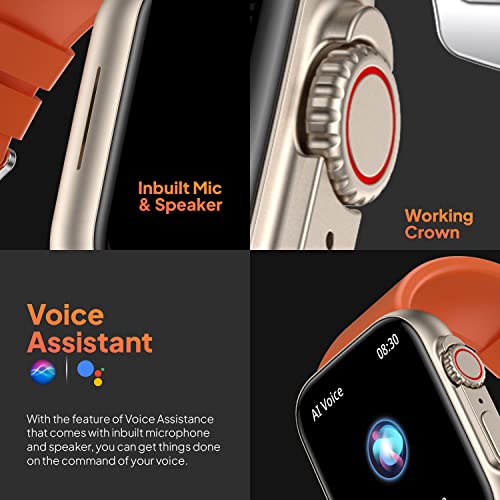 Fire-Boltt Gladiator 1.96" Biggest Display Smart Watch with Bluetooth Calling, Voice Assistant &123 Sports Modes, 8 Unique UI Interactions, SpO2, 24/7 Heart Rate Tracking (Orange)