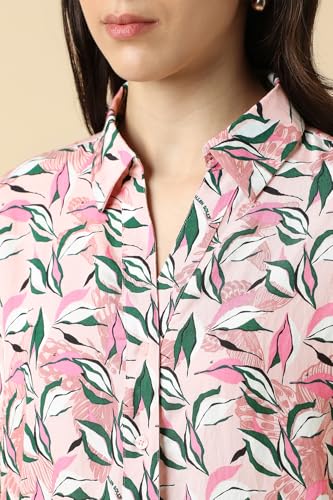 Allen Solly Women Pink Printed Long Sleeves Shirt
