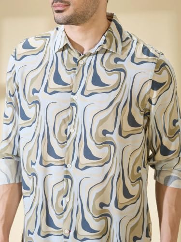 Being Human Blue Regular Fit Regular Collar Men's Shirt
