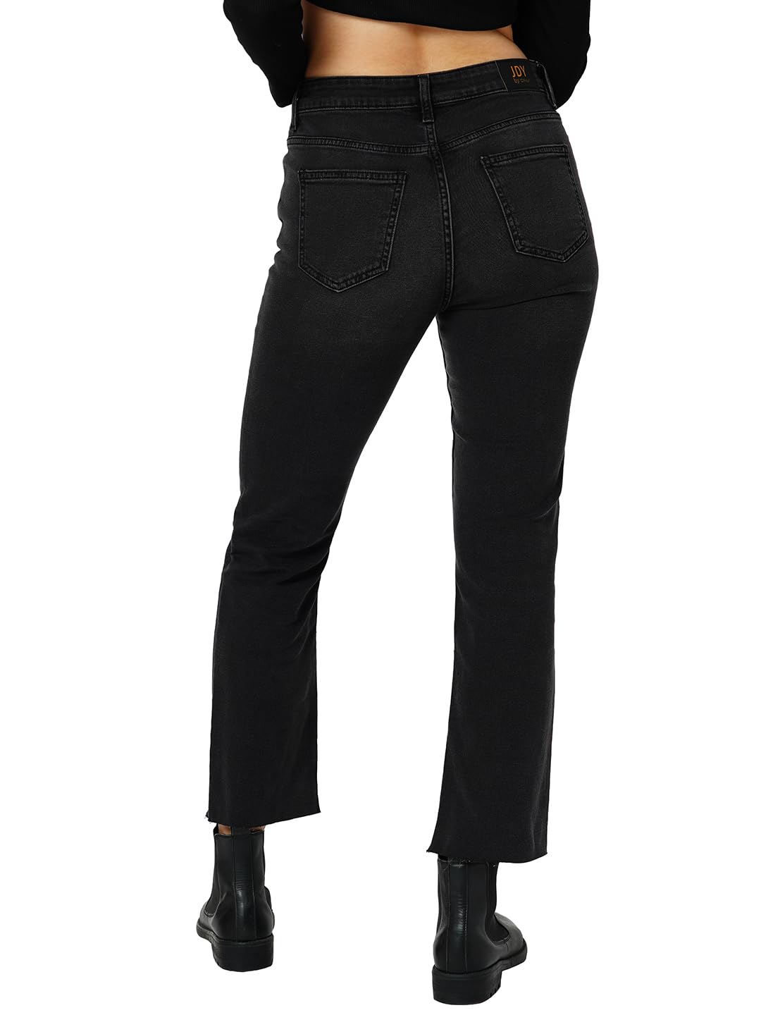 ONLY Women Solid Cotton Blend Flared Fit High Rise Stretchable Grey Jeans