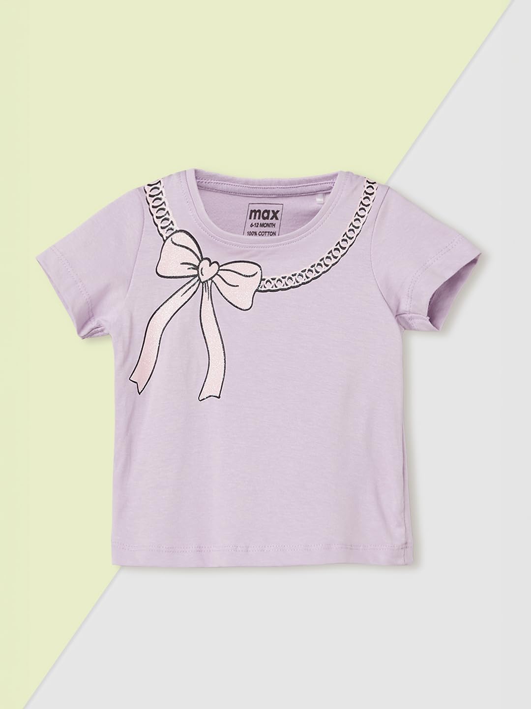 Max Girl's Half Sleeves Round Neck Cotton Printed T-Shirt - Pack of 3 White