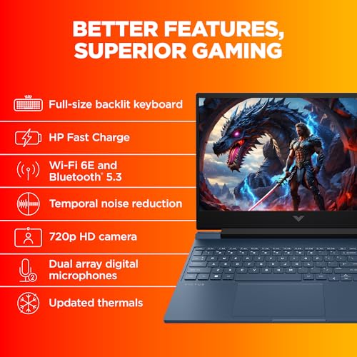 HP Victus Gaming Laptop, 13th Gen Intel Core i7-13620H, 6GB RTX 3050 GPU, 15.6-inch (39.6 cm), FHD, IPS, 144Hz, 16GB DDR4, 512GB SSD, Backlit KB, B&O, 9ms Response time (Blue, 2.29 kg), fa1321TX