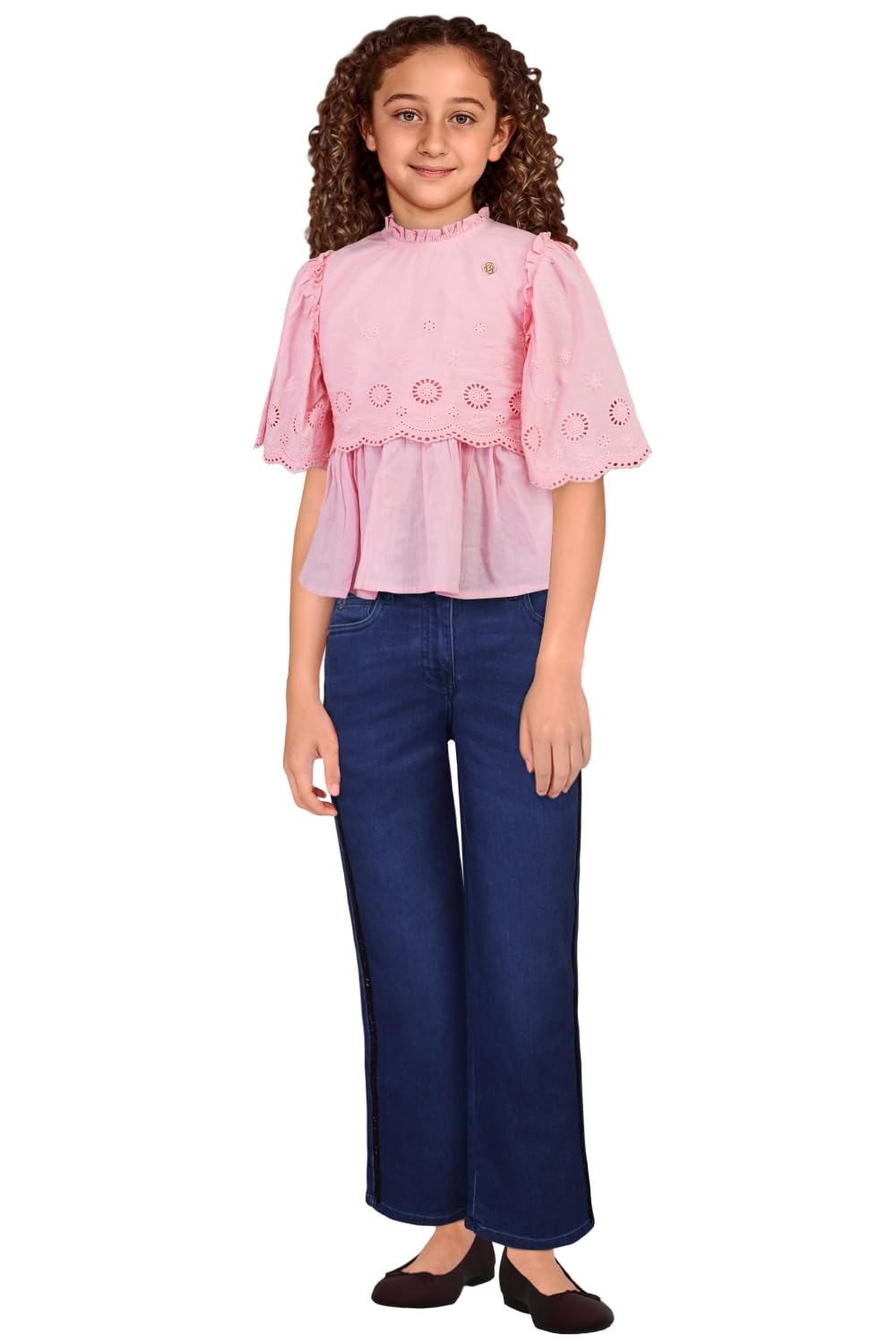 Allen Solly Girl's Regular Fit Blouse (AGTSPRGFH88763_Pink