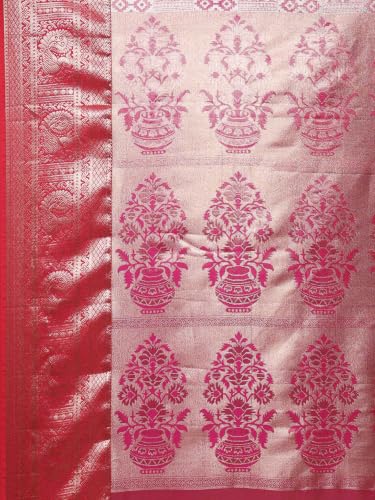 Meena Bazaar Women's Art Silk Saree | Elegant Designer Silk Saree | Soft Lightweight Traditional Ethnic Saree for Wedding, Festival, Party & Special Occasions