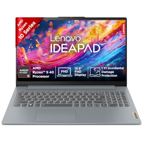 Lenovo IdeaPad Slim 3 AMD Ryzen 5 40 15.6" (39.6cm) FHD Thin and Light Laptop (16GB RAM/512GB SSD) Care