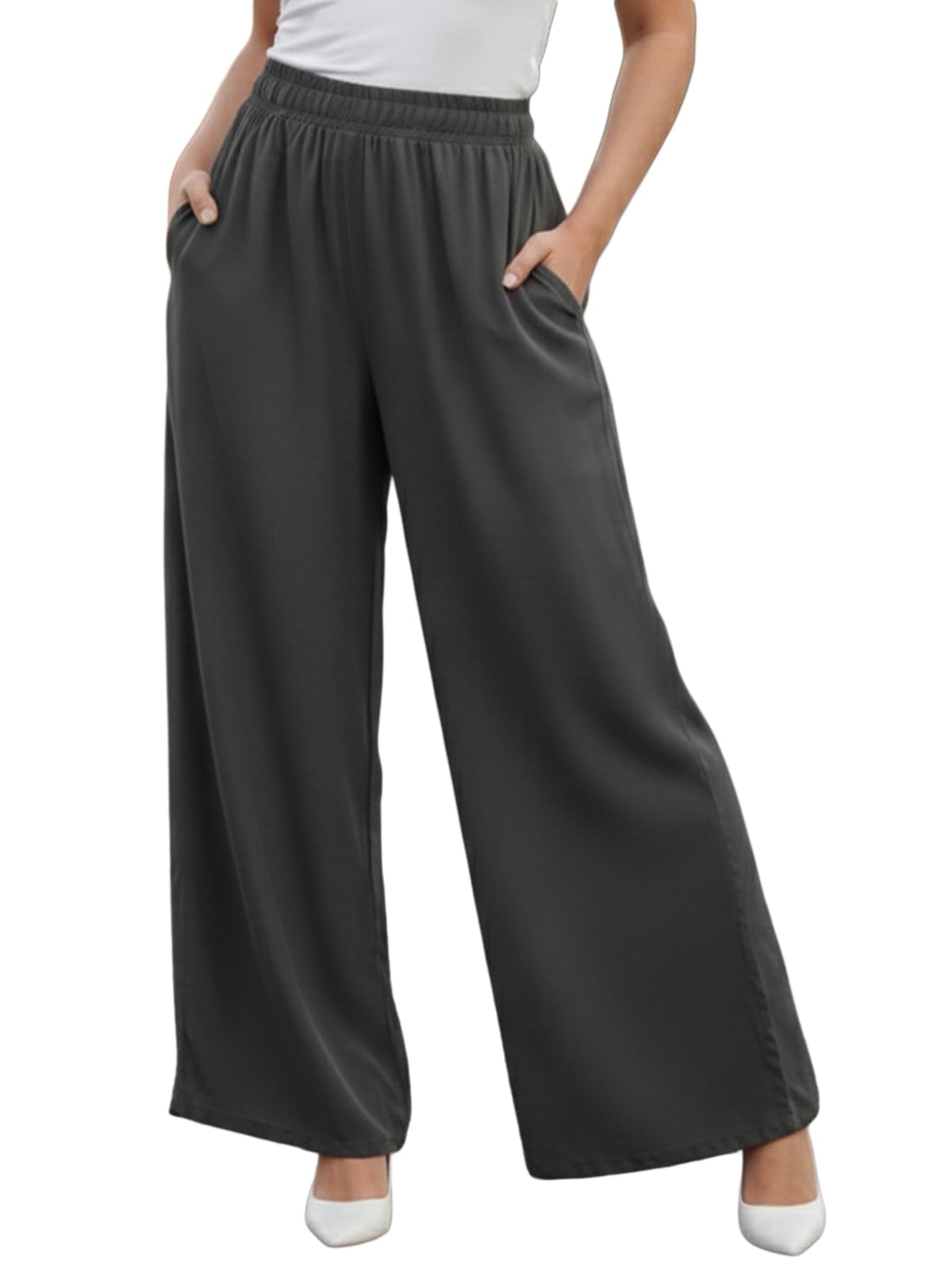Lux Cozi PYNK Cotton Plazzo for Women_COZI_PYNK_PLAINPALAZZO_STGR_FS_1PC Steel Grey