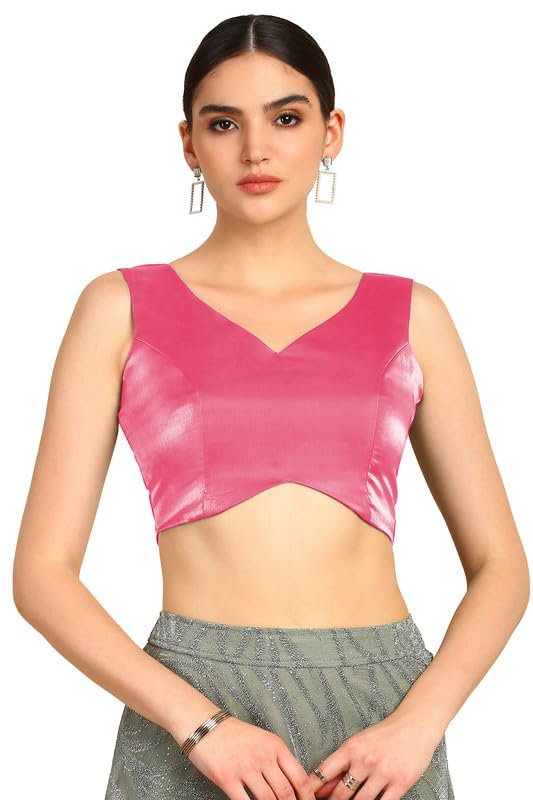 Soch Womens Fuchsia V-Neck Princess Line Tissue Padded Blouse