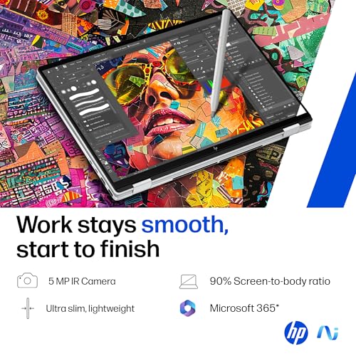 HP OmniBook X Flip OLED Intel Core Ultra 5 226V, 40 Tops (16GB LPDDR5x,1TB SSD) 3K, Touch, 120hz, 14''/35.6cm, Intel ARC Graphic,Win11, Office24, Meteor Silver, 1.38kg, fm0099TU,Pen, 2 in 1 AI Laptop