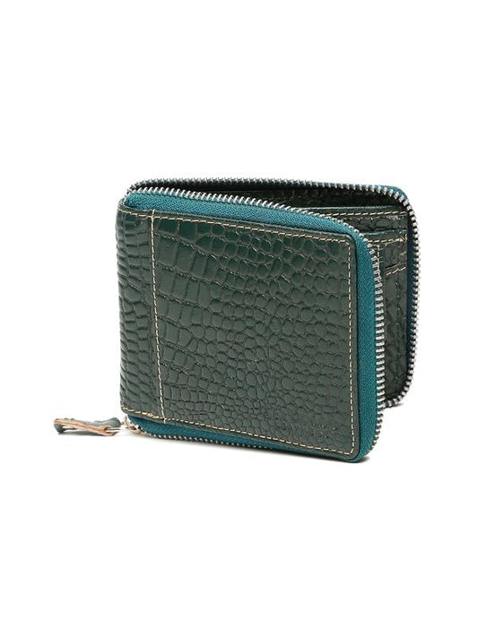 TEAKWOOD LEATHERS Men Green Leather Two Fold Wallet | with Featuring 3 Card Slots, 2 Hidden Stash Pockets, 1 Coin Pocket with Snap Button | T_WLT_487_GR