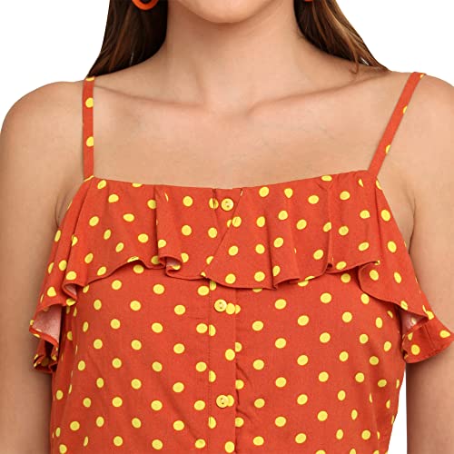 Zink London Women's Orange Printed Short Dress