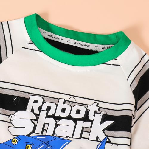 Hopscotch Boys Short Sleeves Stripes Print White Short Set For Ages (12-18 Months)