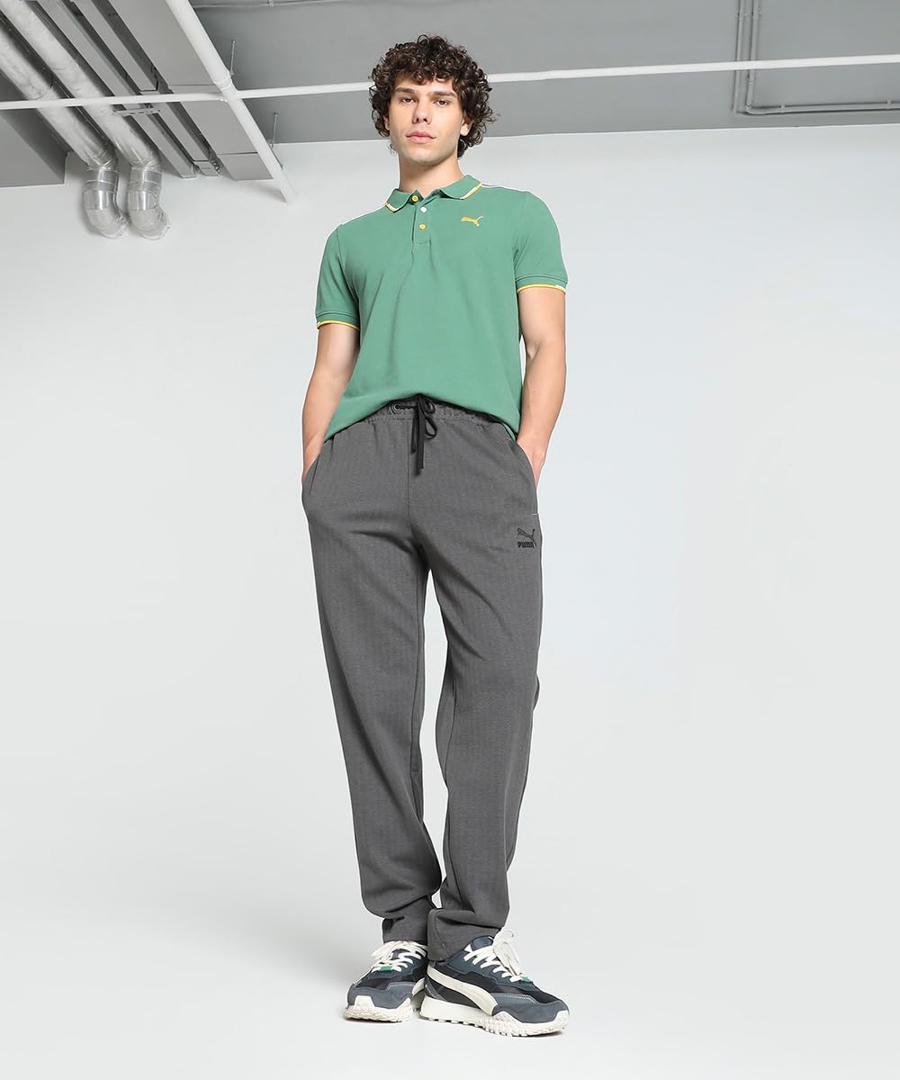 Puma Men's Cotton Letter Print Regular Fit T-Shirt (67040925_Deep Forest L)