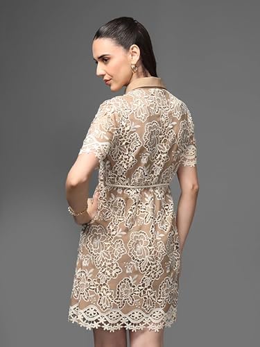 Kazo Miller Mini Dress with Belt (Beige_L)