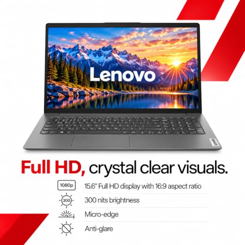 Lenovo V15 AMD Ryzen 5 150 15.6" (39.62cm) FHD 300 Nits Antiglare Thin and Light Laptop (16GB/512GB SSD/Windows 11/Office Home 2024/Luna Grey/1.65 Kg)-83V40063IG