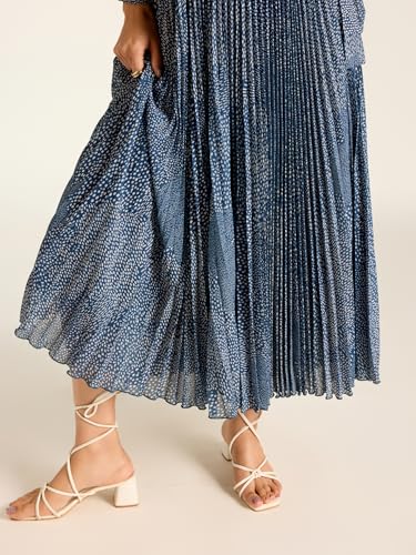 Label RITU KUMAR Navy Angelique Dot Full Sleeves Long Dress