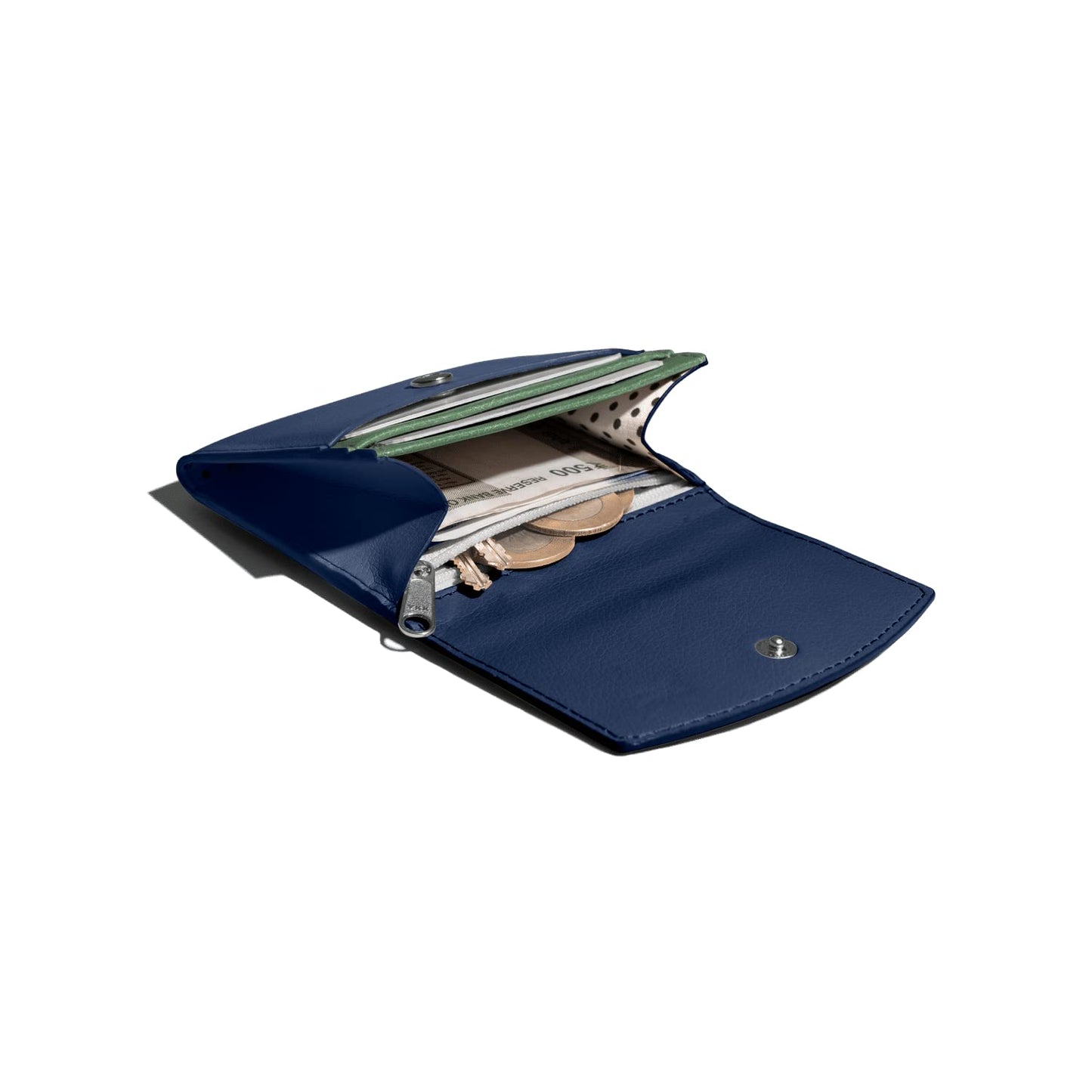 DailyObjects Women's Vegan Leather Flip Top Card Wallet with Button Closure - Holds up to 5 Cards [Space Blue]