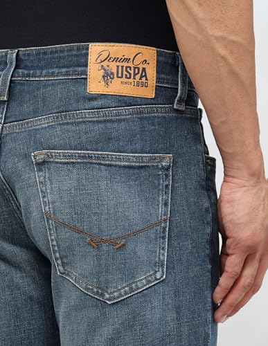 U.S. Polo Assn. Denim Co. Men's Harold Slim Straight Fit Blue Jeans (UDJEN1891_Blue_30)