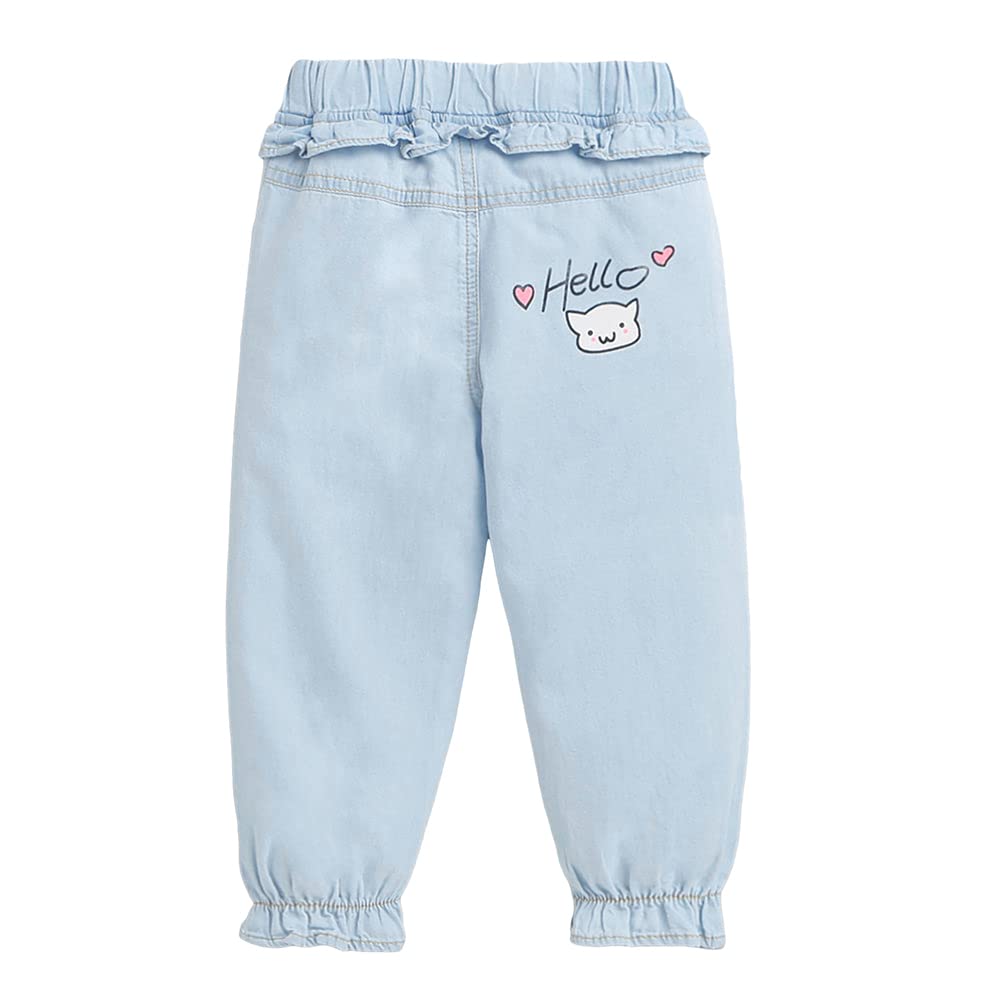 Hopscotch Baby Girls Regular Fit Jeans in Blue Color For Ages (12-24 Months)