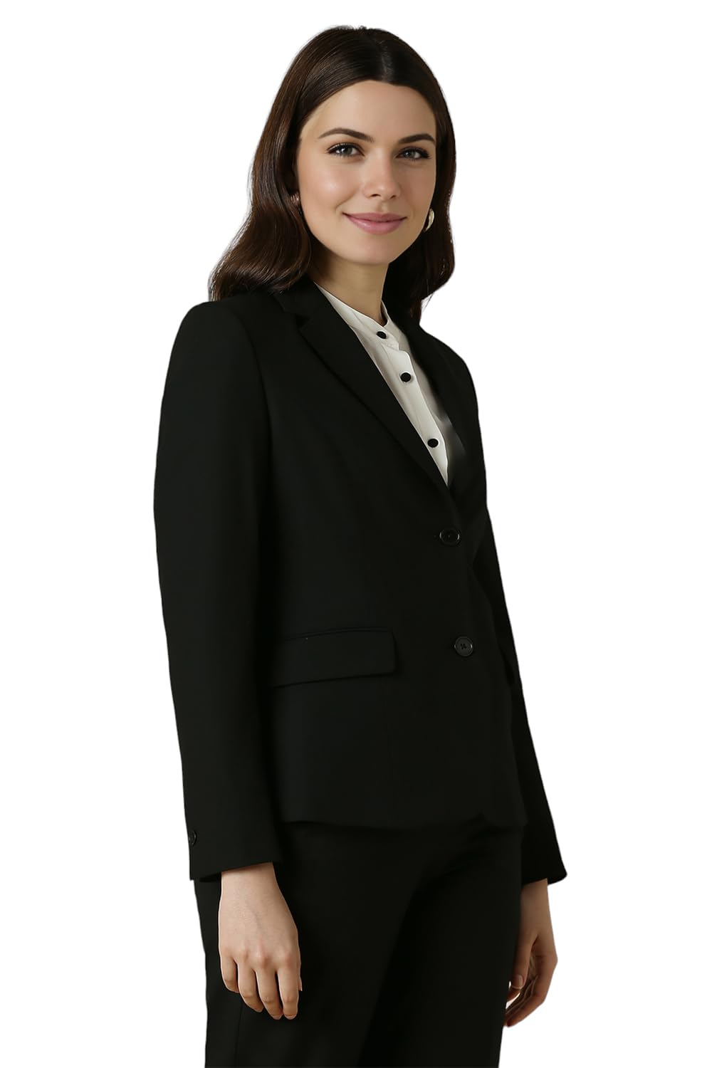 Allen Solly Women's Blazer (AHBZWRGBS03552_Black