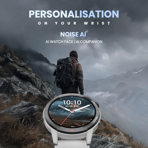 Noise Endeavour 2 (Smartchoice) Rugged Smart Watch – 1.46″ AMOLED Display, Built-in GPS, ABC Sensors, Up to 7-Day Battery, 5ATM Water Resistance, AI, Strava Integration, for iOS & Android-Silver Grey
