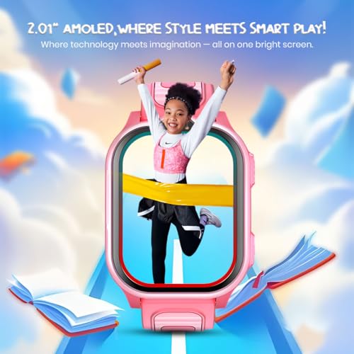PunnkFunnk TrackNova 4G/5G Kids Smart Watch | HD Video Call | Live GPS Tracking | App Control | Safe Zone & SOS | Games | Family Chat | 800mAh Long Battery | FaceLock | Safety Watch for Kids - (Pink)