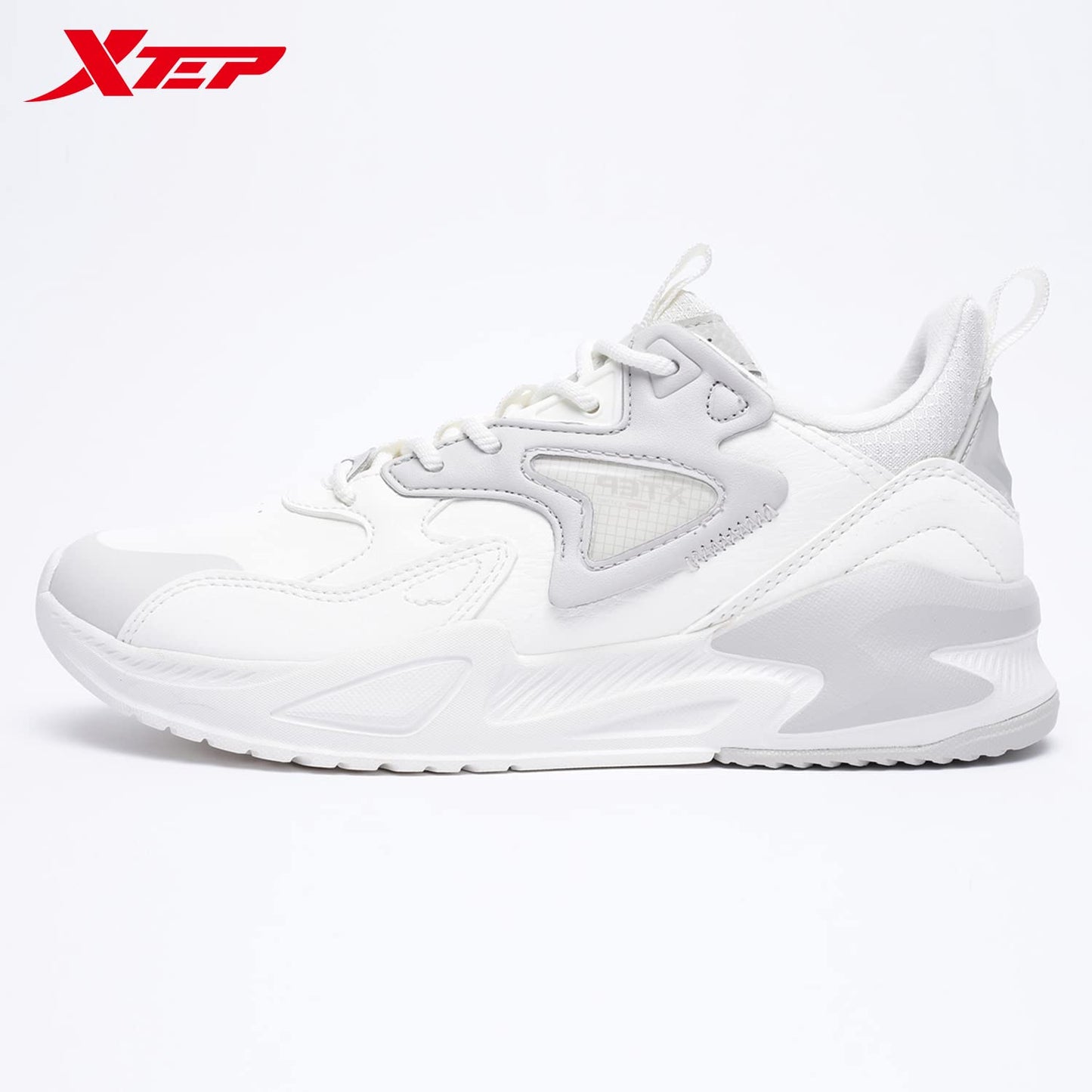 XTEP Women's White Grey RB Sole Lace up Closure Outdoor Games Sports Shoes (3 UK)