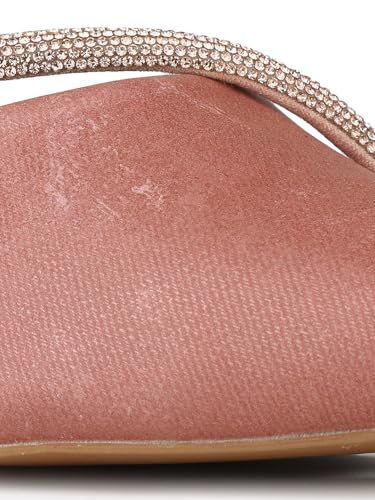 Inc.5 Womens Peach Party Wear Solid Pointed Heels