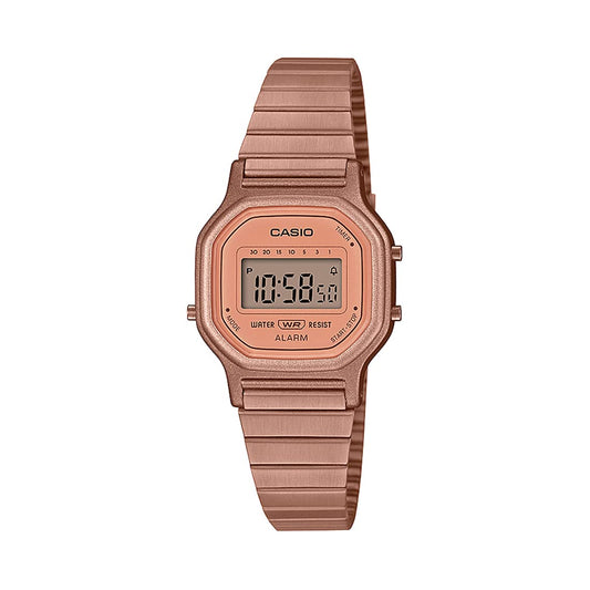 Casio Vintage LA-11WR-5ADF Rose Gold Digital Dial Rose Gold Stainless Steel Band D217