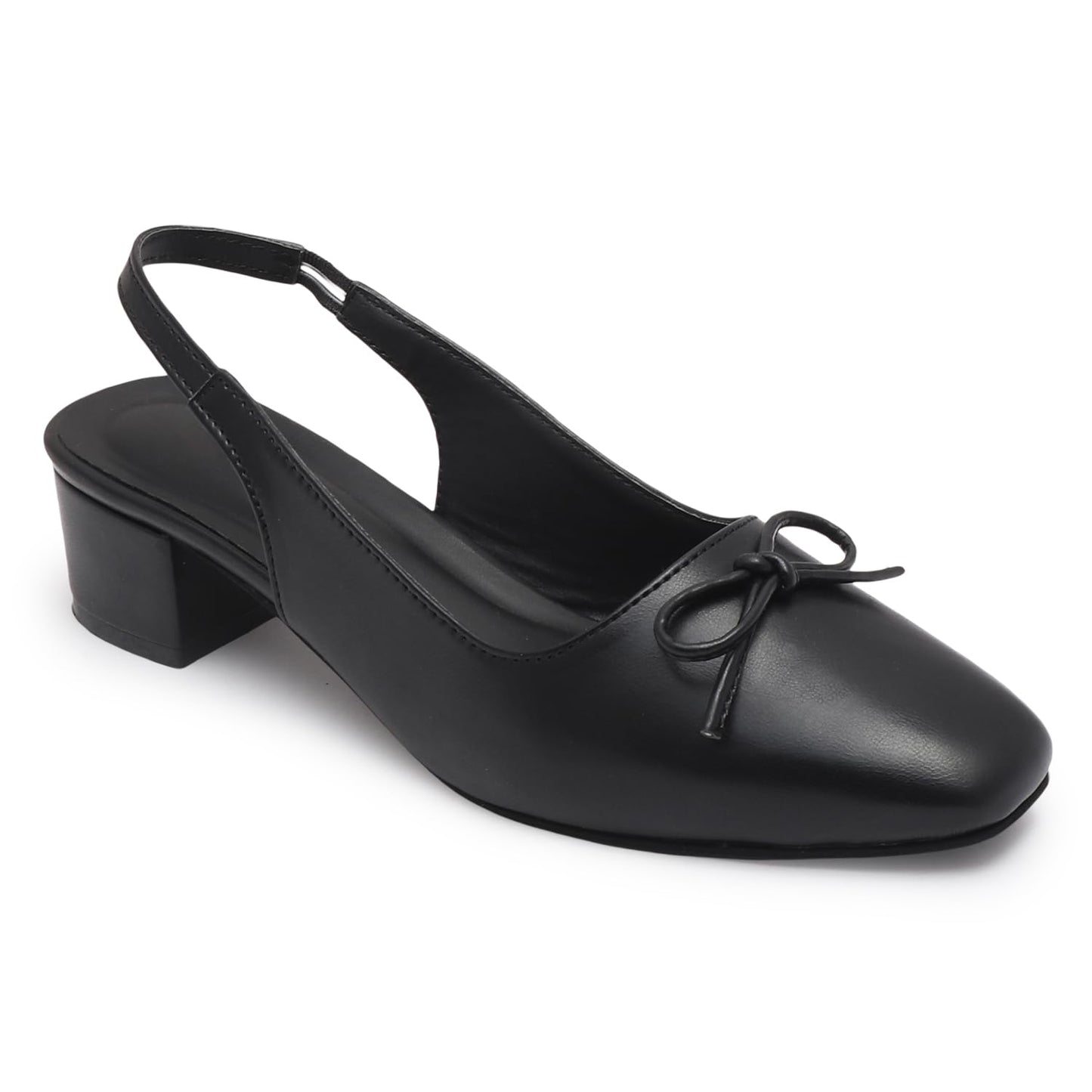 Carrito Women Sandals, Square Toe, Comfortable Block Mule Heels Sandals for Long Walk Casual Sandals. (Black, UK Footwear Size System, Adult, Women, Numeric, Medium, 6)