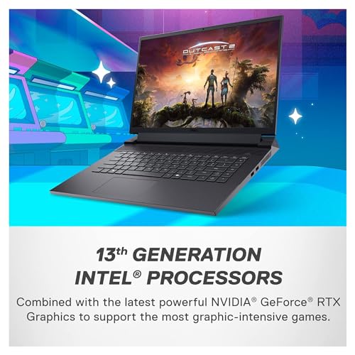 Dell G16 7630 Gaming Laptop, 16"" QHD Display, Intel Core i9-13900HX, 64 GB DDR5 RAM, 2 TB NVMe SSD, NVIDIA GeForce RTX 4070, Backlit Keyboard, Windows 11 Home, Metallic Nightshade, Dark Gray