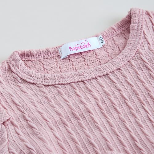 Hopscotch Girls Full Sleeves Pink Bow Applique Bodysuit For Ages (6-9 Months)