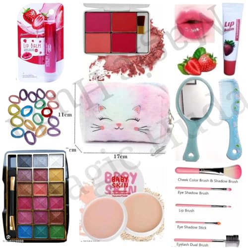 Kids Real Makeup Kit for Teens, Pre-Teens & Girls with Unicorn Bag - Real, Non Toxic, Washable Make Up Toy - Unicorn Toys Gift for 6 7 8 9 10 12 13 14 15 16 Years Old Girls Birthday