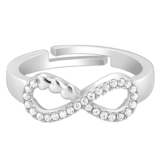 GIVA 925 Silver Infinity Heart Ring, Adjustable | Gifts for Women and Girls | With Certificate of Authenticity and 925 Stamp | 6 Months Warranty*