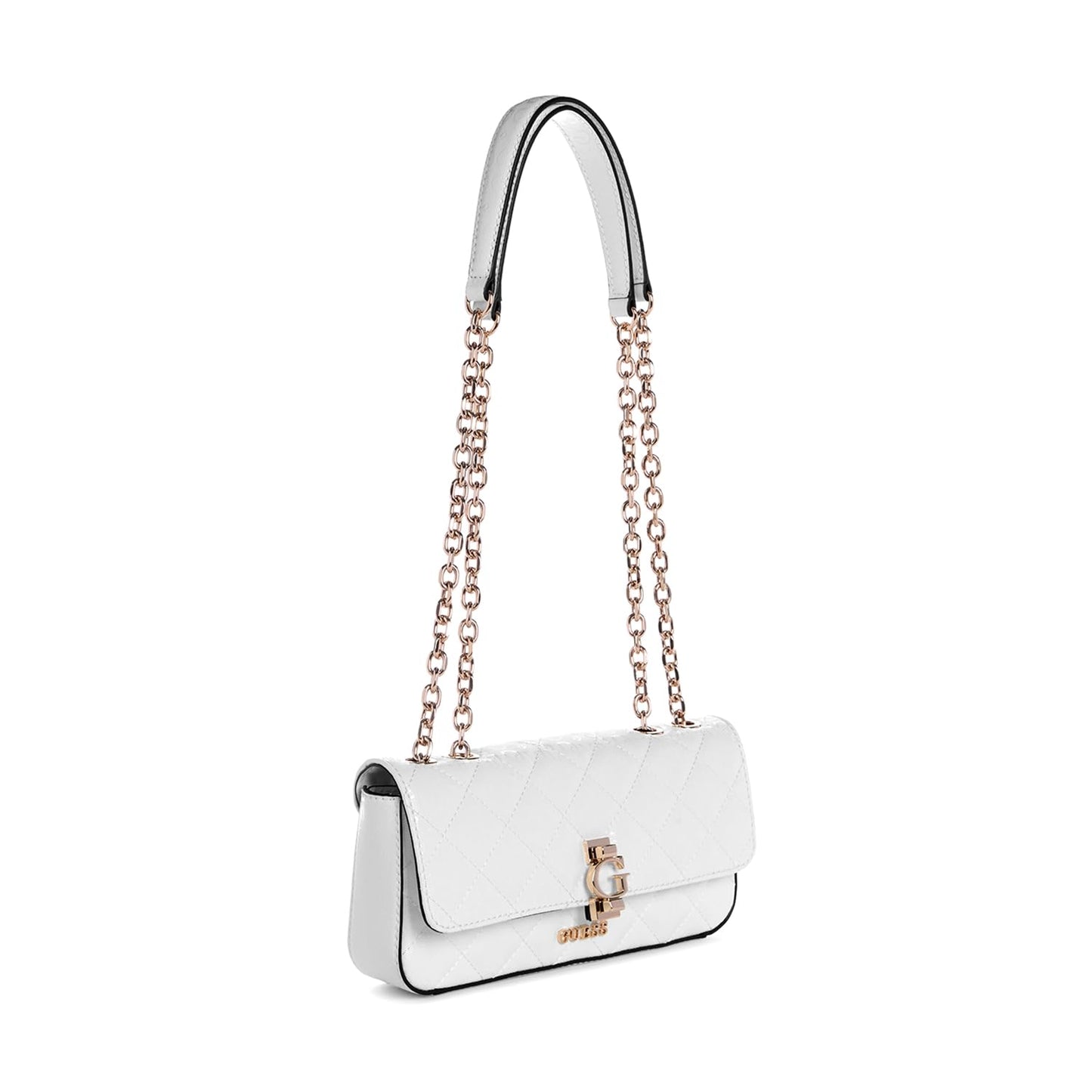 Guess Women White Quilted Bessey Convertible Crossbody Bag