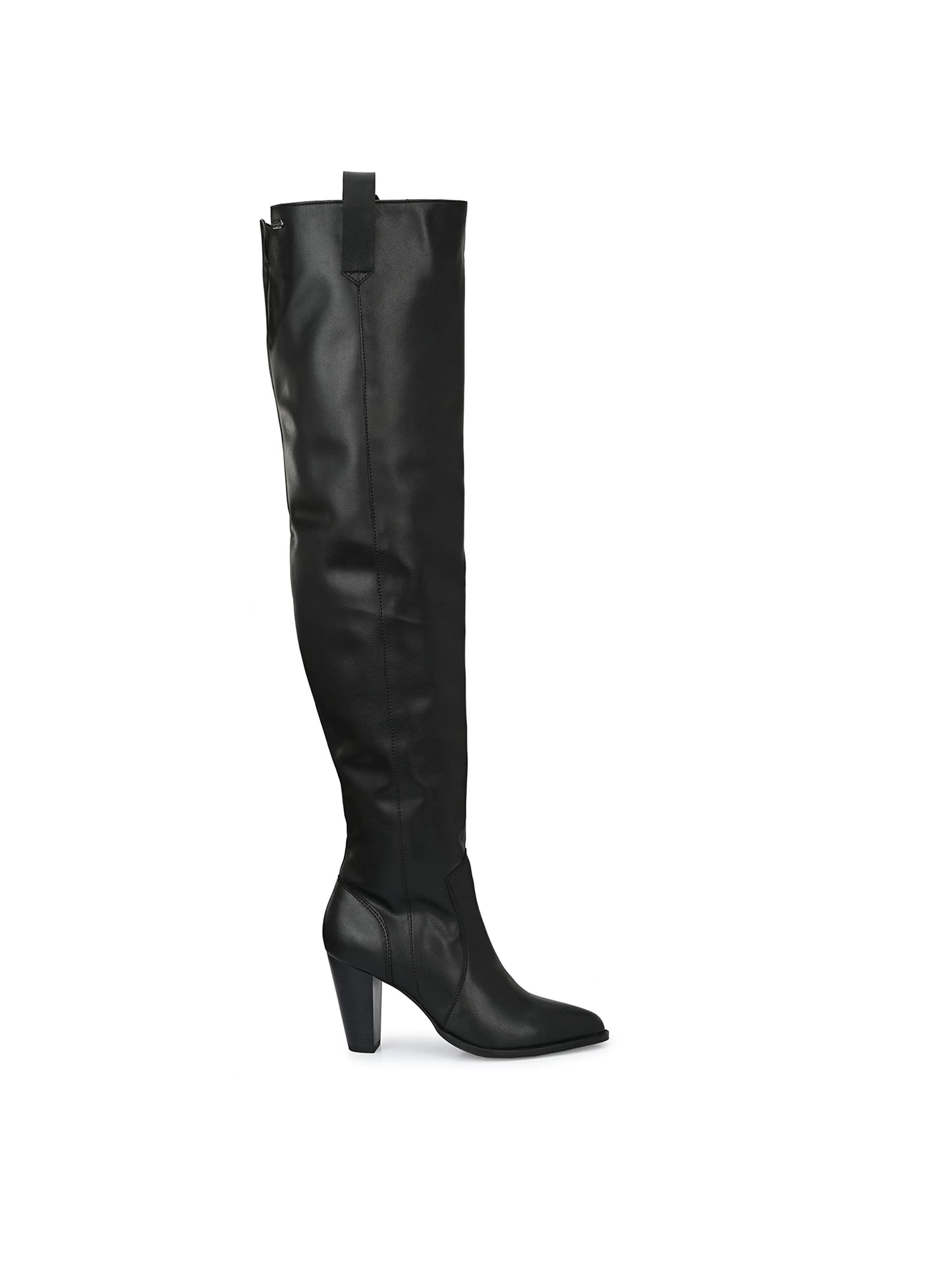 Delize Black Women mid Heel Over Knee Boots