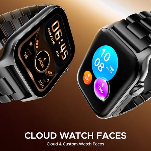 boAt Ultima Ember smartwatch with 1.96” AMOLED Display, AOD, Personalized Fitness Nudges, Functional Crown,100+ Sports Modes, Create Your Own Watchface, smartwatch for man and Woman (Steel Black)