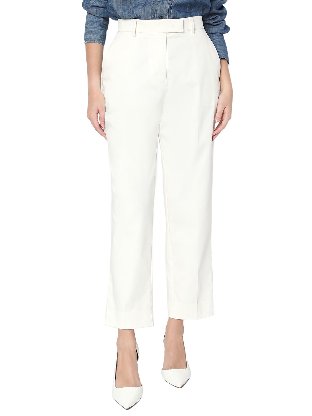 VERO MODA Womens Straight Fit Mid Rise Trouser
