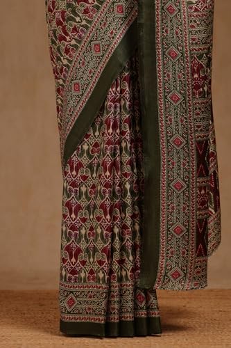Soch Womens Green Art Silk Ethnic Motifs Saree