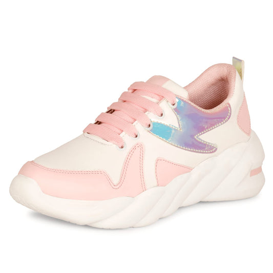 XE Looks 100% Vegan Leather Women's Pink Comfortable Shoes for Daily Walking