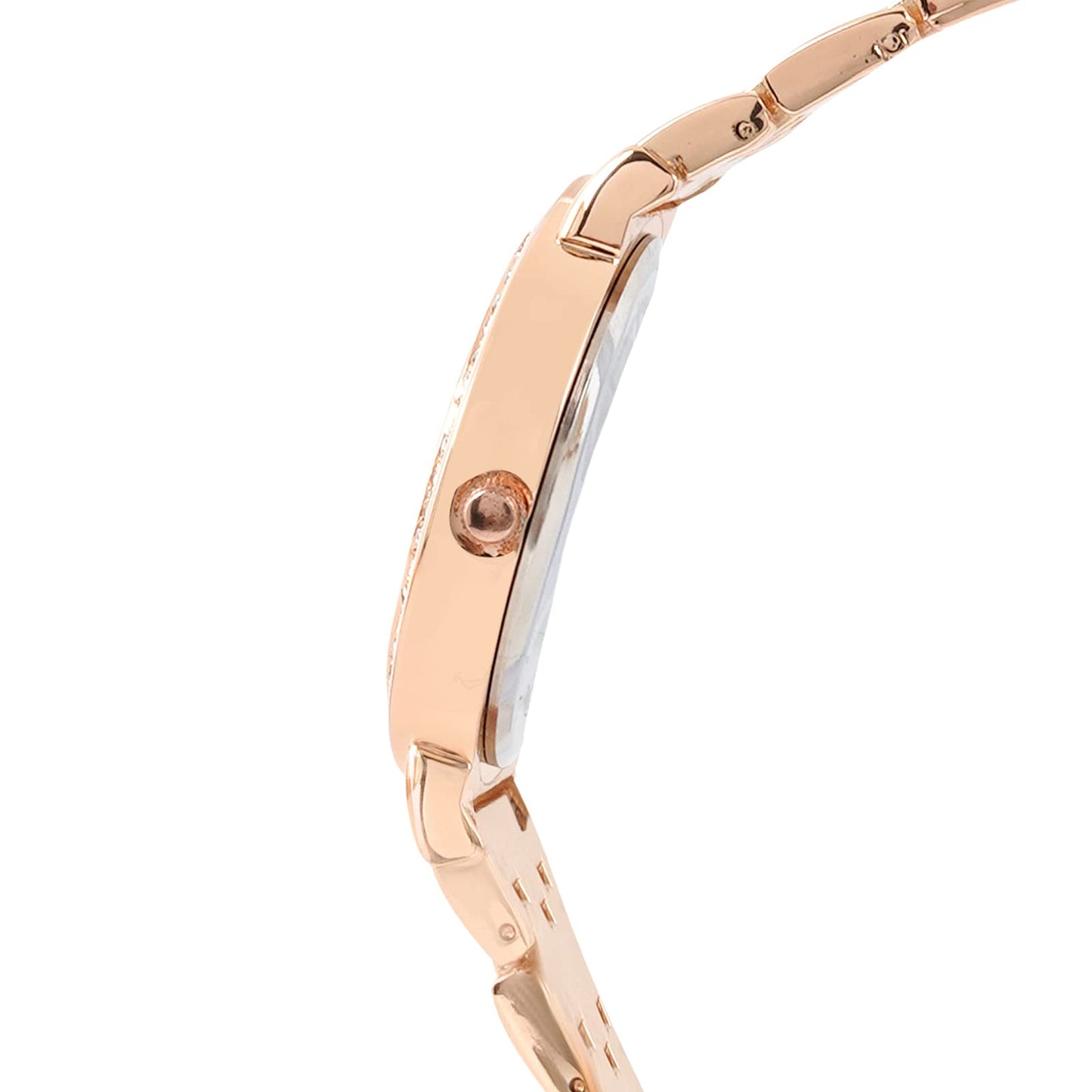 Joker & Witch Women Analogue Halo 38mm Rose Gold Dial 18mm Stainless Steel Strap Watch