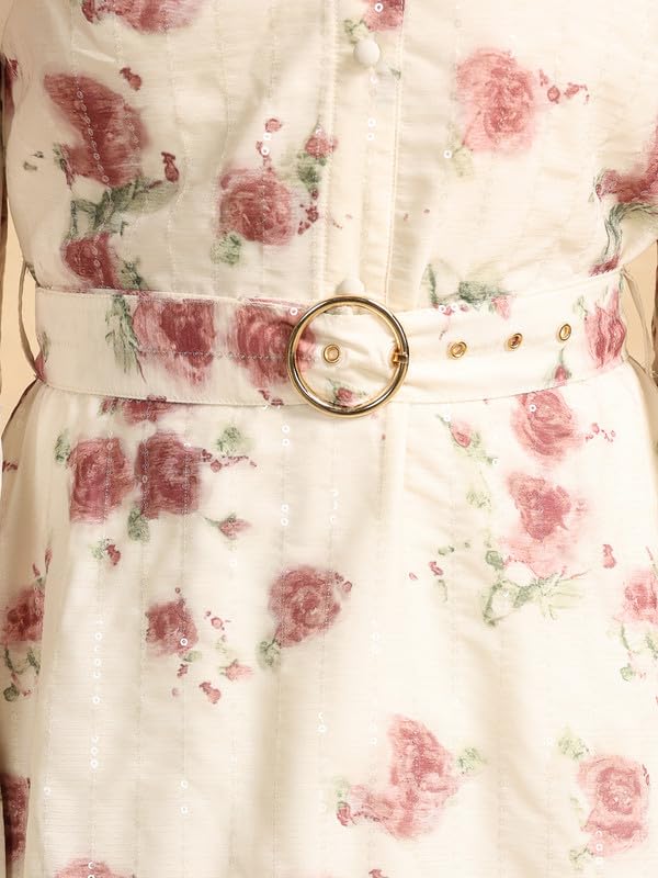 Kazo Lily Mini Dress W Belt Beige