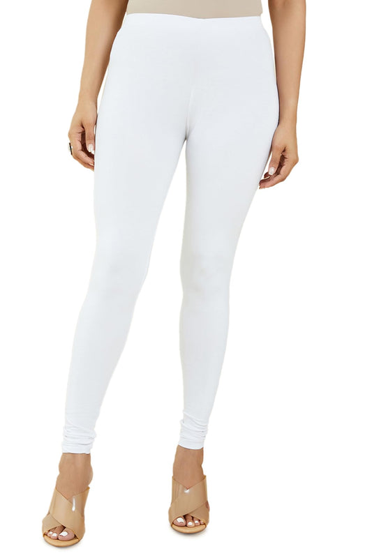 Soch White Cotton Solid Chudi
