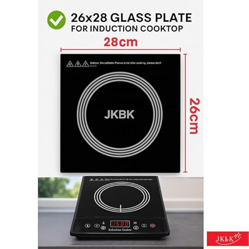 J K b K – Universal Glass Plate for Induction Cook Top – Size : 26 x 28 cm