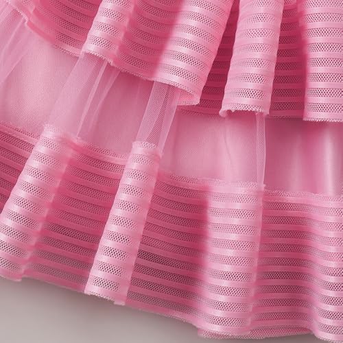 Hopscotch Girls Floral Applique Party Dress in Pink Color for Age (4-5 Years)